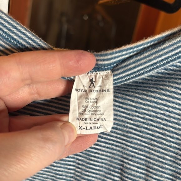 Royal Robbins Kickback Front Stripe 3/4-Sleeve Top Women's Size XL - Picture 7 of 8